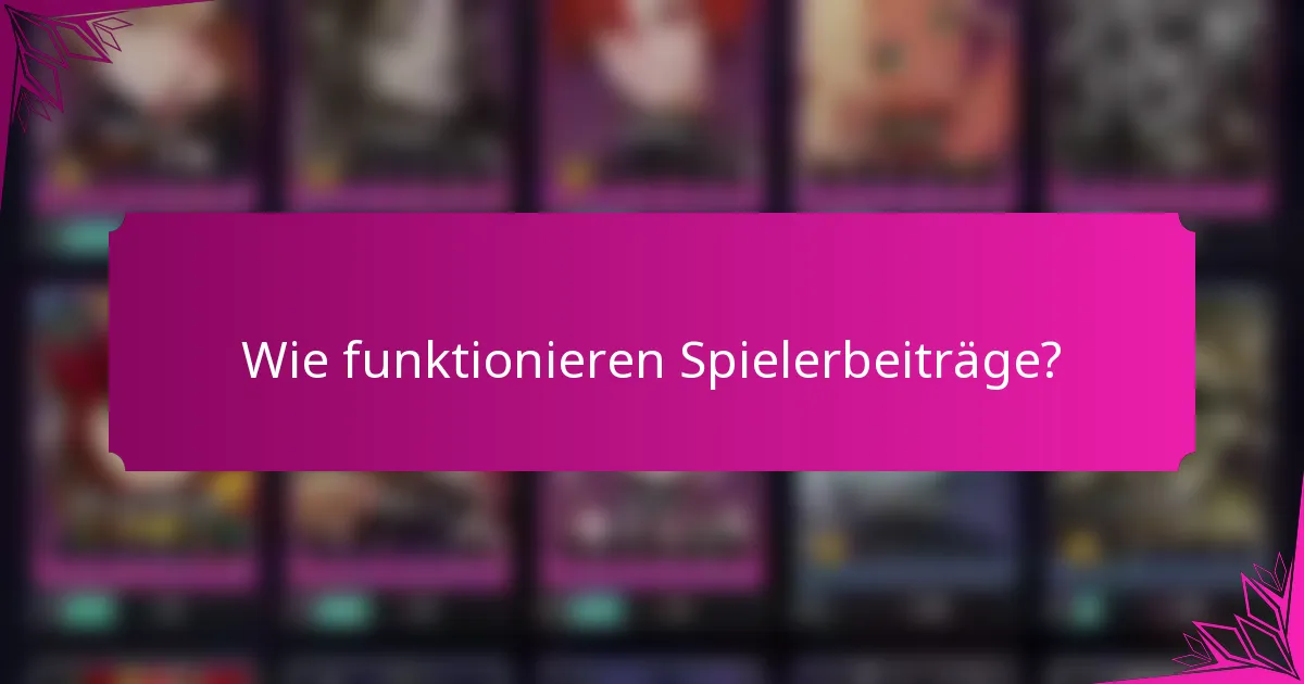 Wie funktionieren Spielerbeiträge?