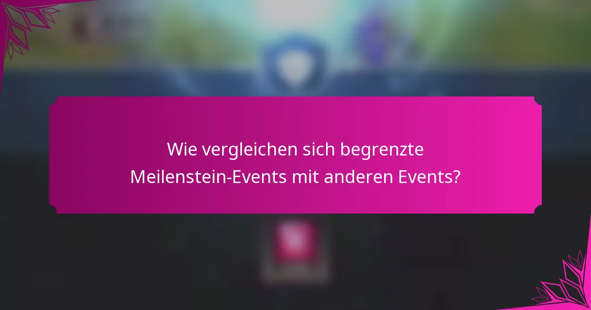 Wie vergleichen sich begrenzte Meilenstein-Events mit anderen Events?
